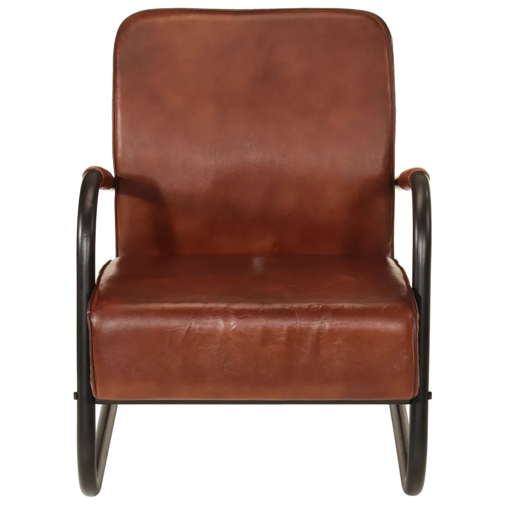 Poltrona | Sedia Relax Marrone in Vera Pelle