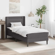 Struttura letto con materasso-Giroletto Grigio 90 x 200 cm Similpelle