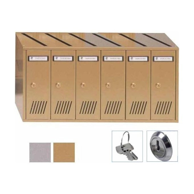 Silmec 31-706 SC7V Casellario Postale Verticale 6 Posti Acciaio Zincato Bronzato colore Bronzo
