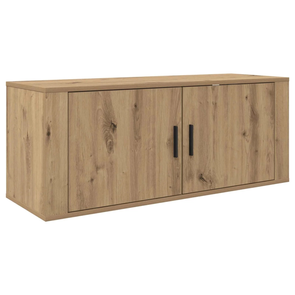 Set Mobile TV da Parete 2 pz | Armadietto TV | Mobile Porta TV Rovere artigianale