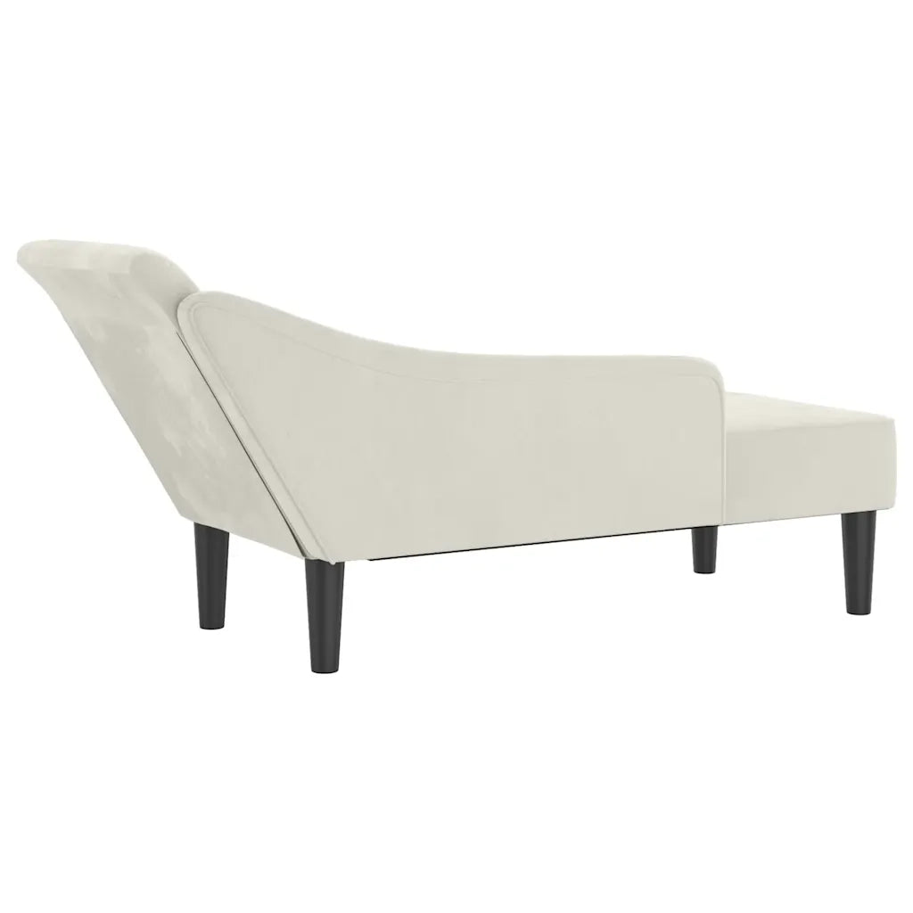 Chaise Longue con Cuscini Crema in Velluto 4007595