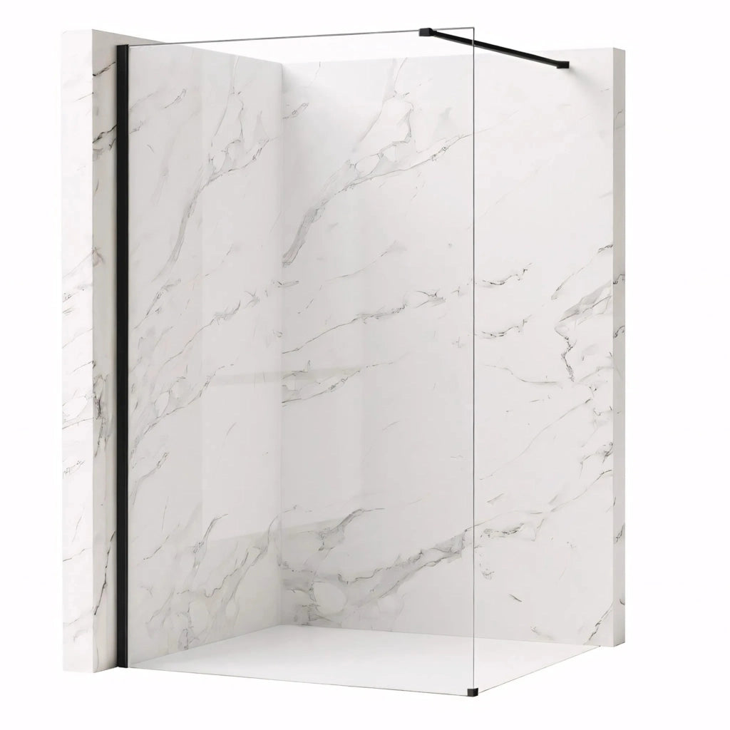 Parete Doccia Rea Flexi Transparent / Black 100