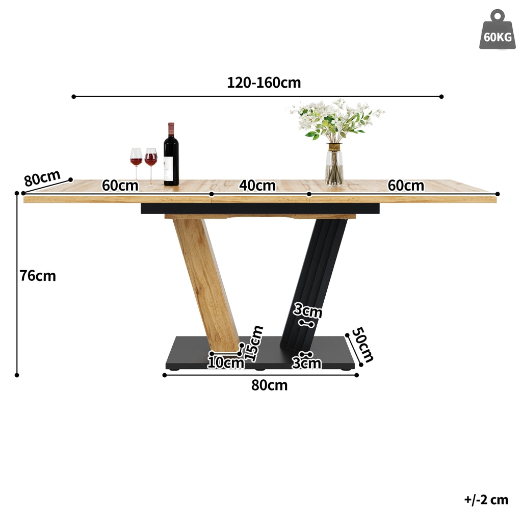 Tavolo da pranzo allungabile con 4 sedie in velluto, piano in MDF e gambe in metallo, per sala da pranzo, grigio