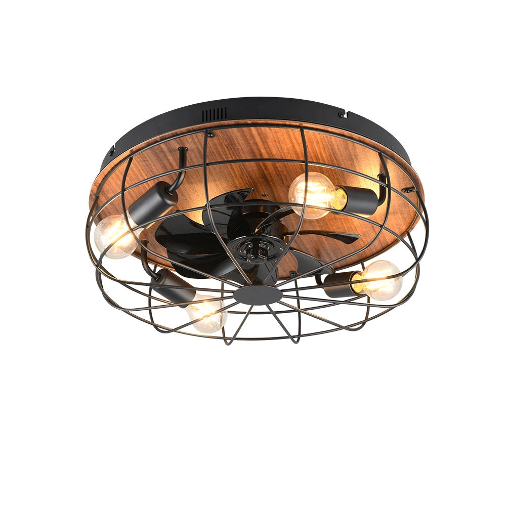 Ventilatore Plafoniera a Soffitto Trondheim Base Effetto Legno
