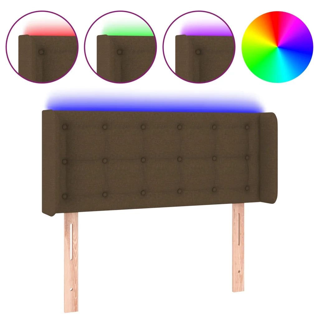 Testiera a LED Marrone Scuro 93x16x78/88 cm in Tessuto 3123655