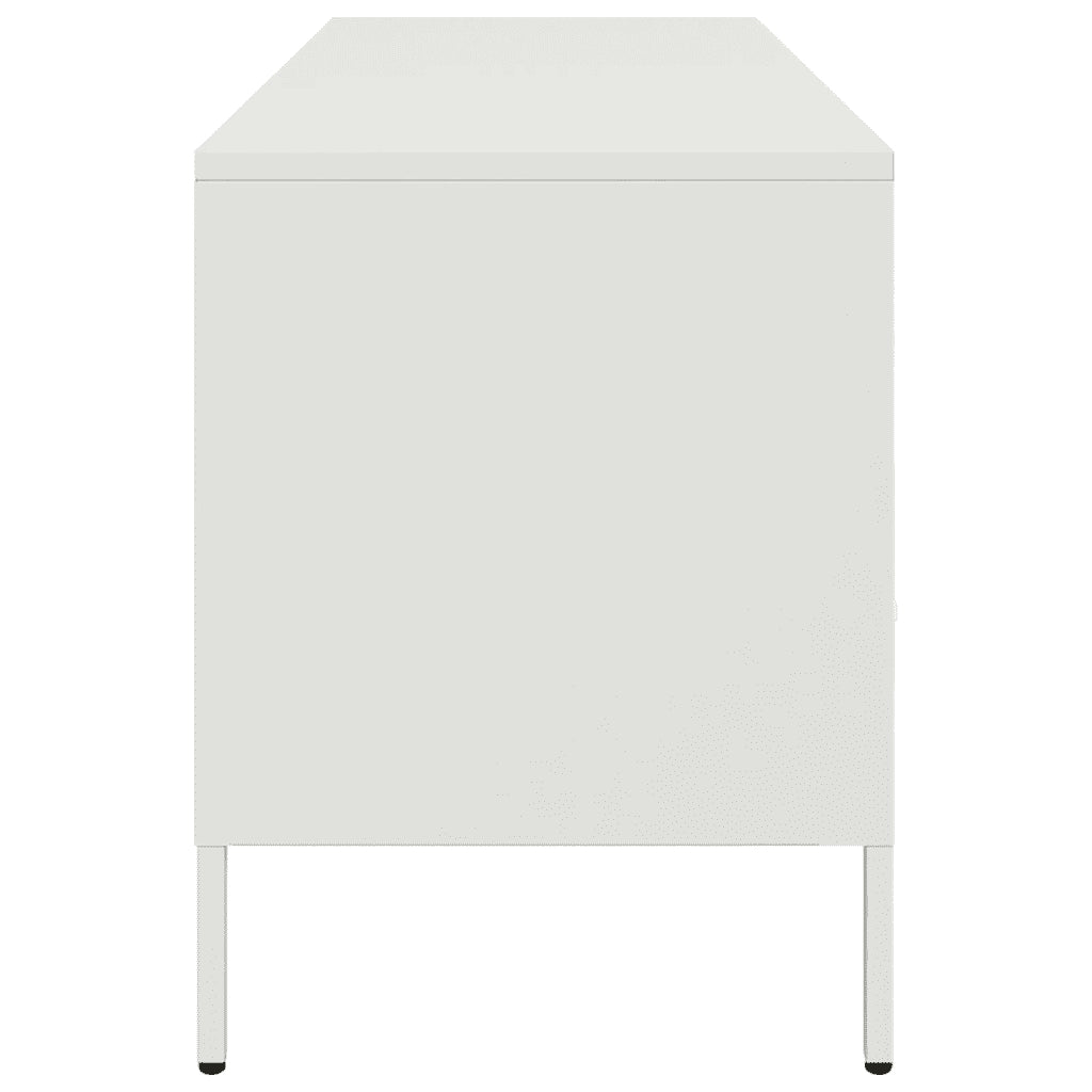 Mobile TV-Credenza TV-Console TV Bianco 100,5x39x50,5 cm in Acciaio 641013