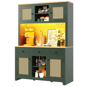 Credenza da cucina alta 120x40x180 cm in MDF verde antico