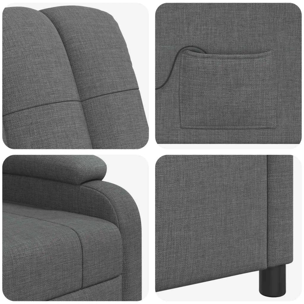Divano Sedia-Poltrona Massaggiante Grigio Scuro Tessuto 107908