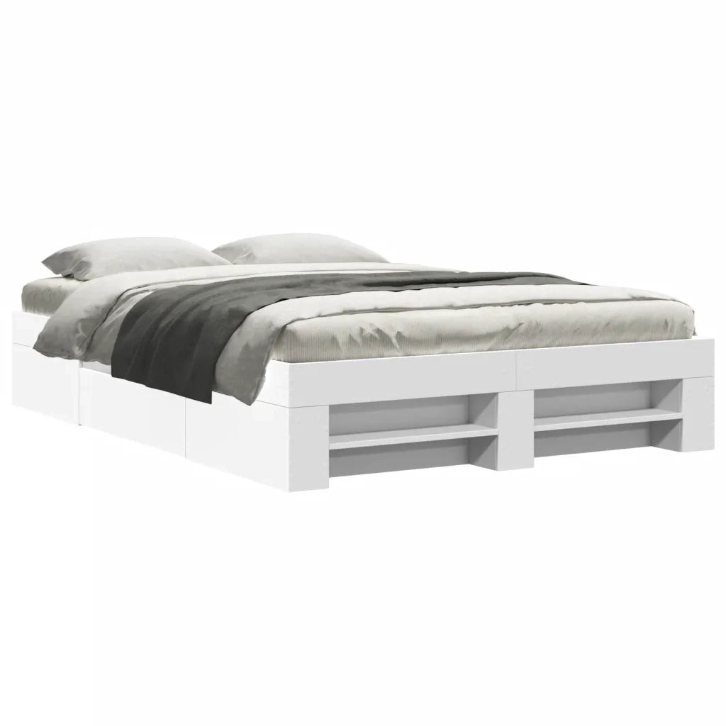 Giroletto-Struttura Letto Bianco 140x190 cm in Legno Multistrato 460304