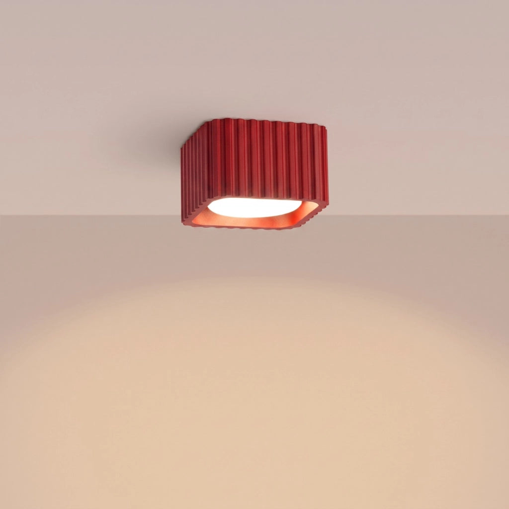 Plafoniera RIFF 1 rossa Gx53