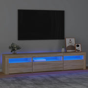 Mobile Porta TV con Luci LED Rovere Sonoma 195x35x40 cm 3152740