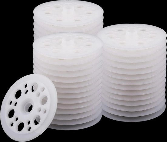 200 Anelli in Plastica a Contatto 45mm - Anelli in Polipropilene per Pannelli di Isolamento a Schiuma.