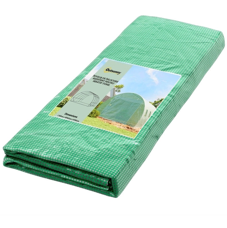 Telo di ricambio per serra 400 x 300 x 200 cm in polietilene verde con finestre