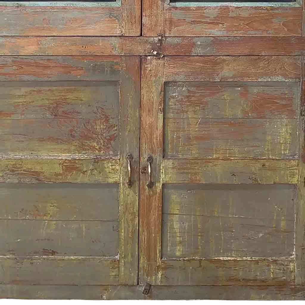 Vetrina artigianale in legno marrone 102x56x155h cm