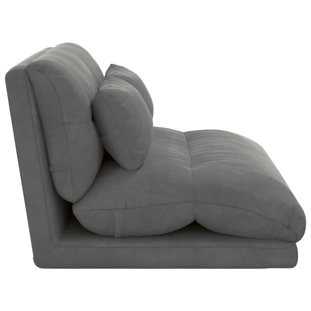 Sedia da Pavimento Grigio scuro 110 x 82 x 55 cm Velluto 42028211