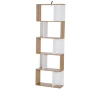 LIBRERIA DA MURO MODERNA 5 RIPIANI 60 X 24 X 184.5 CM IN LEGNO BIANCO