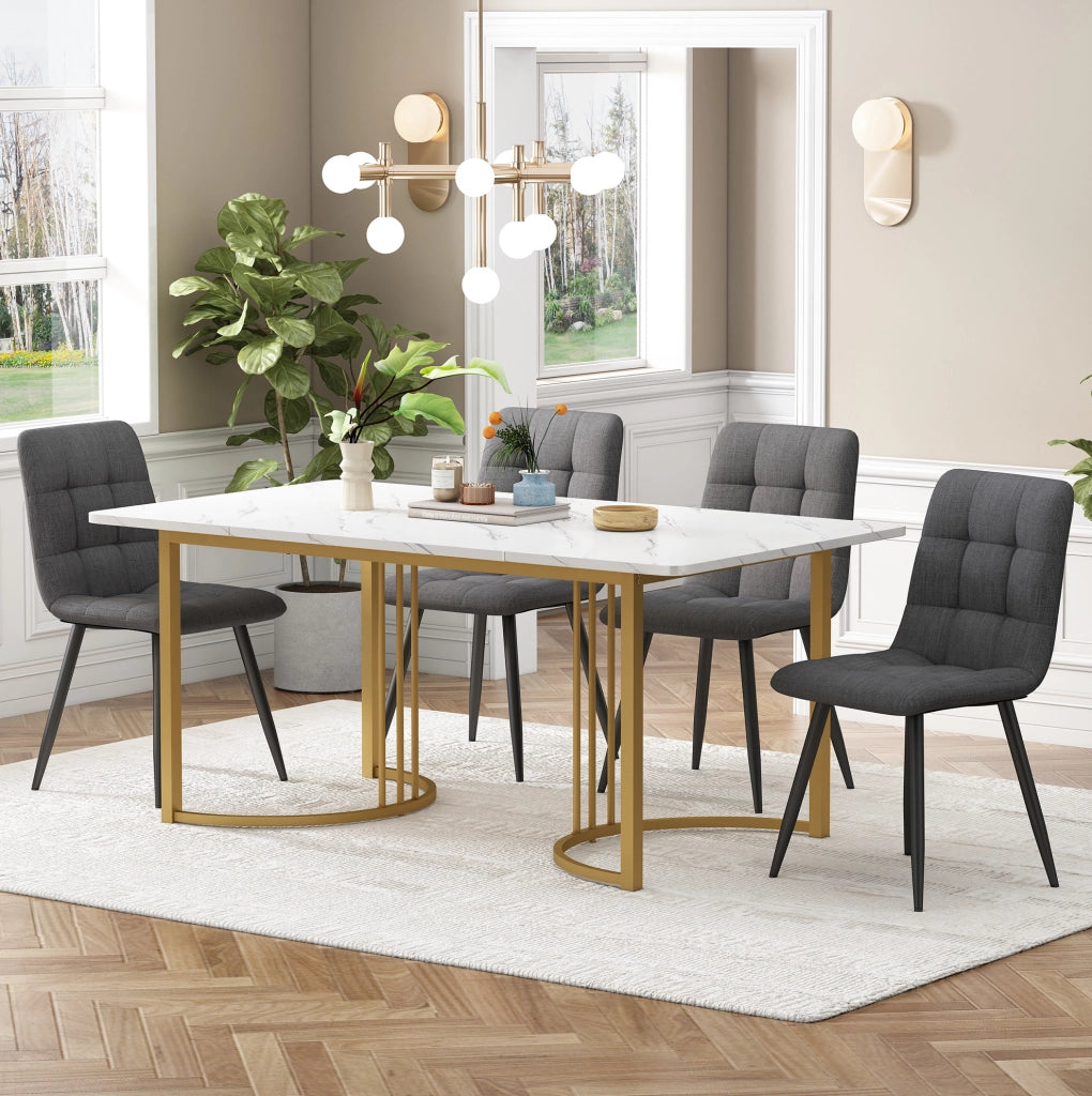 Set da pranzo 5 pezzi con tavolo 140x80 cm e 4 sedie