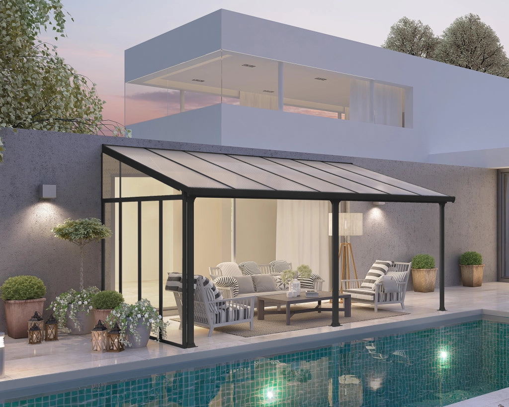 Parete laterale 3m Pergola Grigio