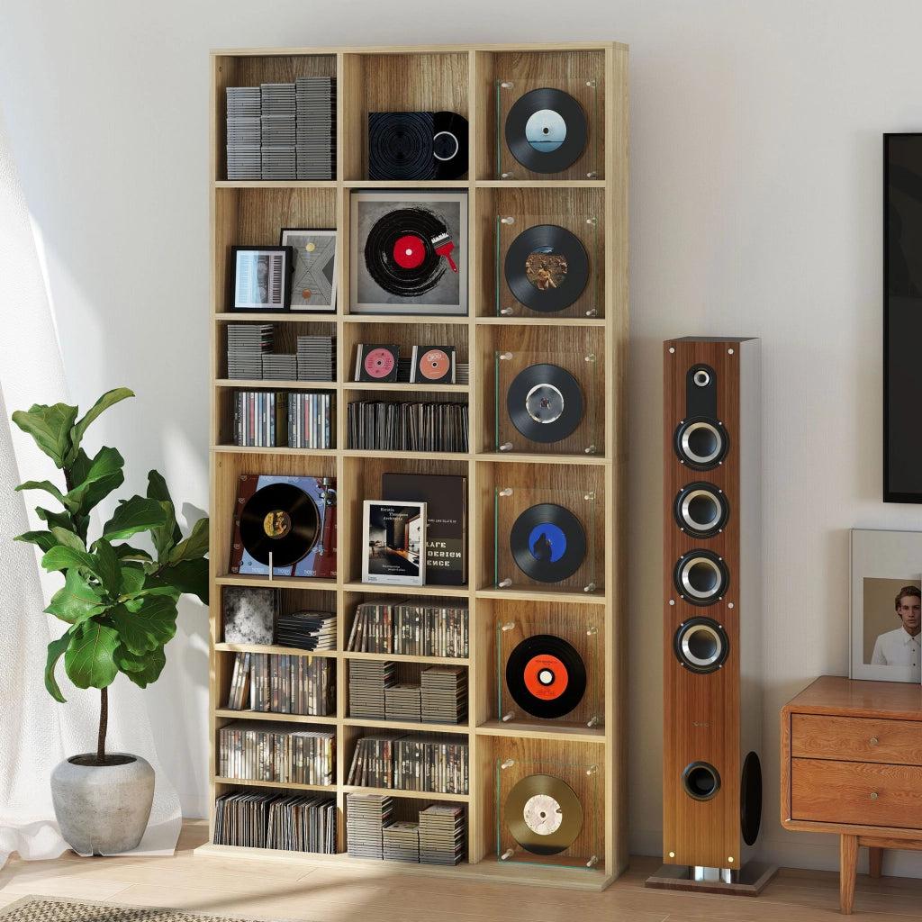 Libreria per CD e DVD ¨C zephmum ¨C 36 scomparti, quercia