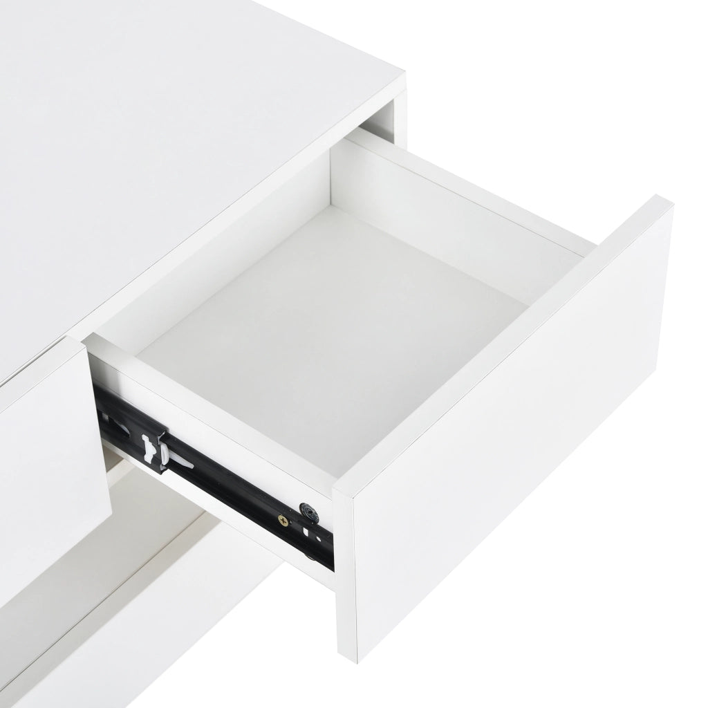 Mobile TV Sospeso Bianco 130 cm con LED; per TV fino a 55 Pollici; MDF