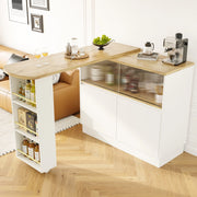 Credenza bar girevole 360° bianca in MDF