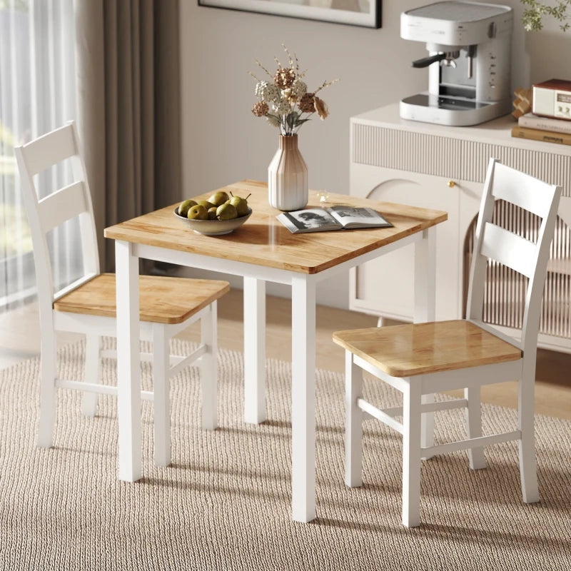 Set di sedie da cucina 40x50.5x88.5 cm con schienale curvo in legno di caucciù