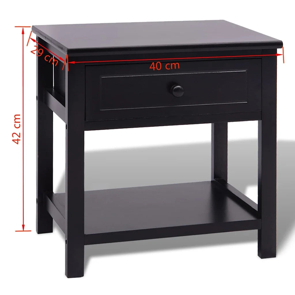 Comodini 2 pz in Legno Neri 242873