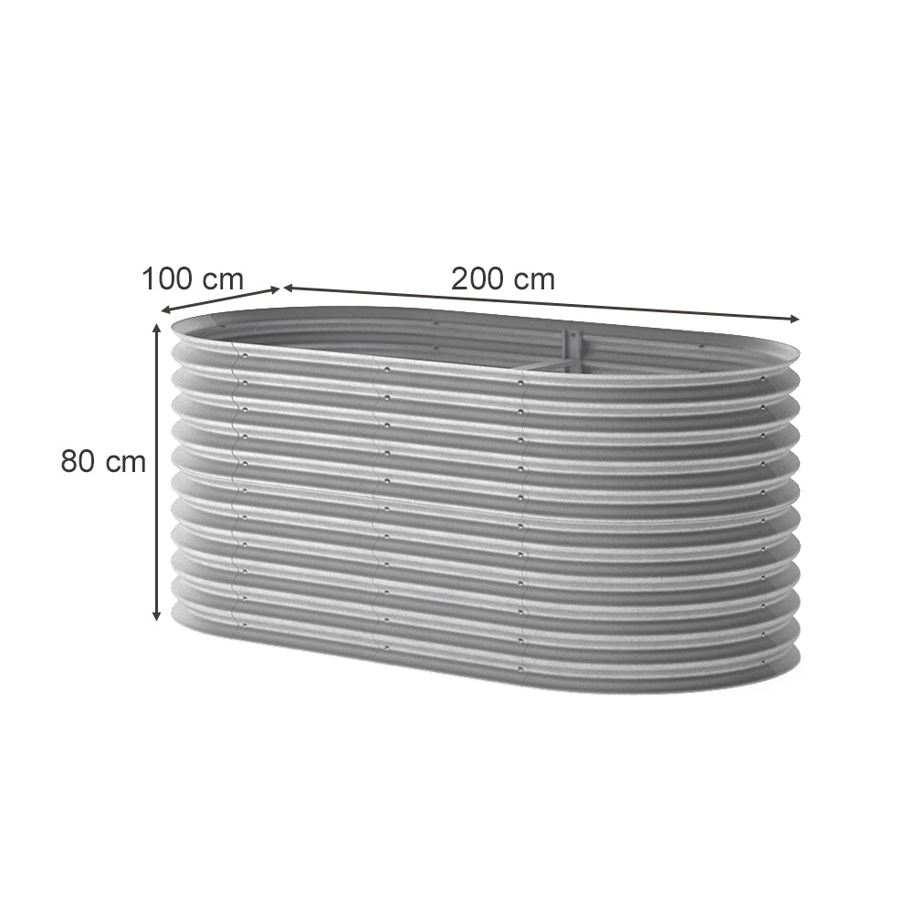 OK-Living Letto per orto rialzato Argento 200 x 100 cm