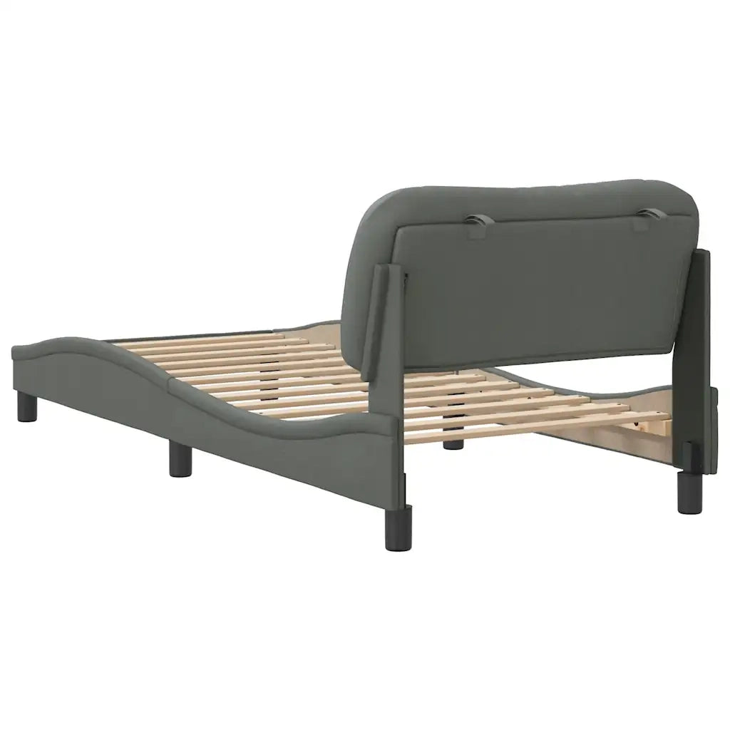 Giroletto senza Materasso-Struttura Letto Hvar Grigio Scuro 80x200 cm Tessuto