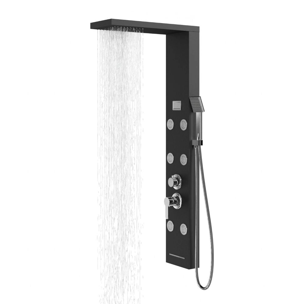 Colonna pannello doccia 4 funzioni york-1 black display controllo temperatura