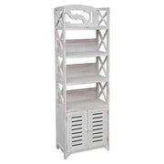 MOBILE IN LEGNO CON ANTE E MENSOLE COLORE BIANCO CON PIANO 47X26X150H CM