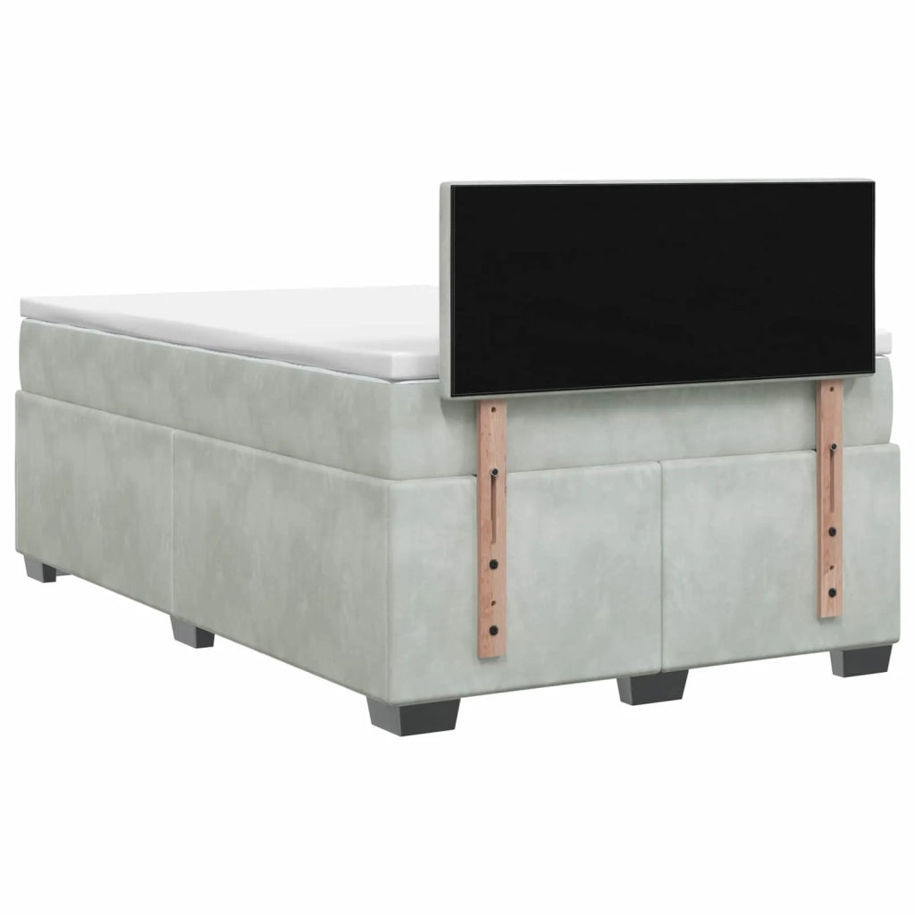 Letto con Box Spring, Materasso e LED Grigio Chiaro Velluto 3452162