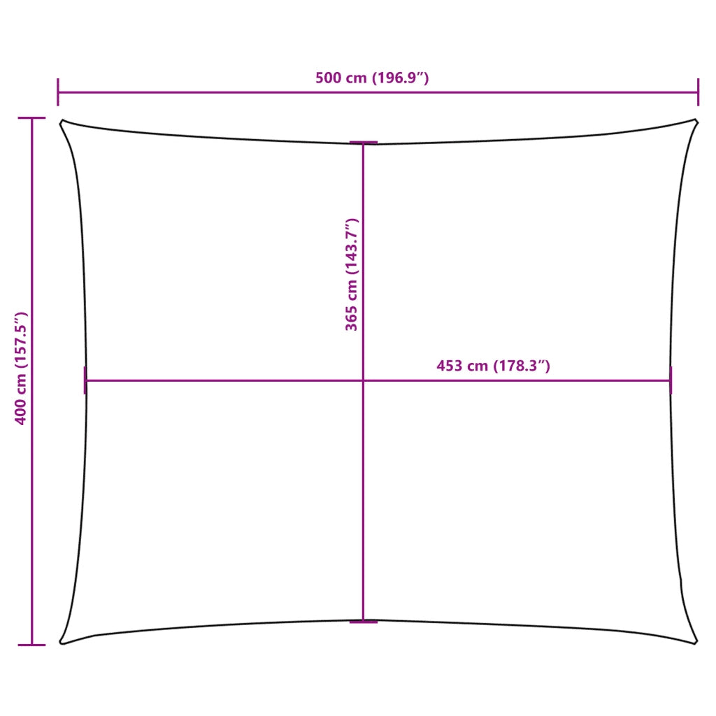 Parasole a Vela Oxford Rettangolare 4x5 m Beige 135161