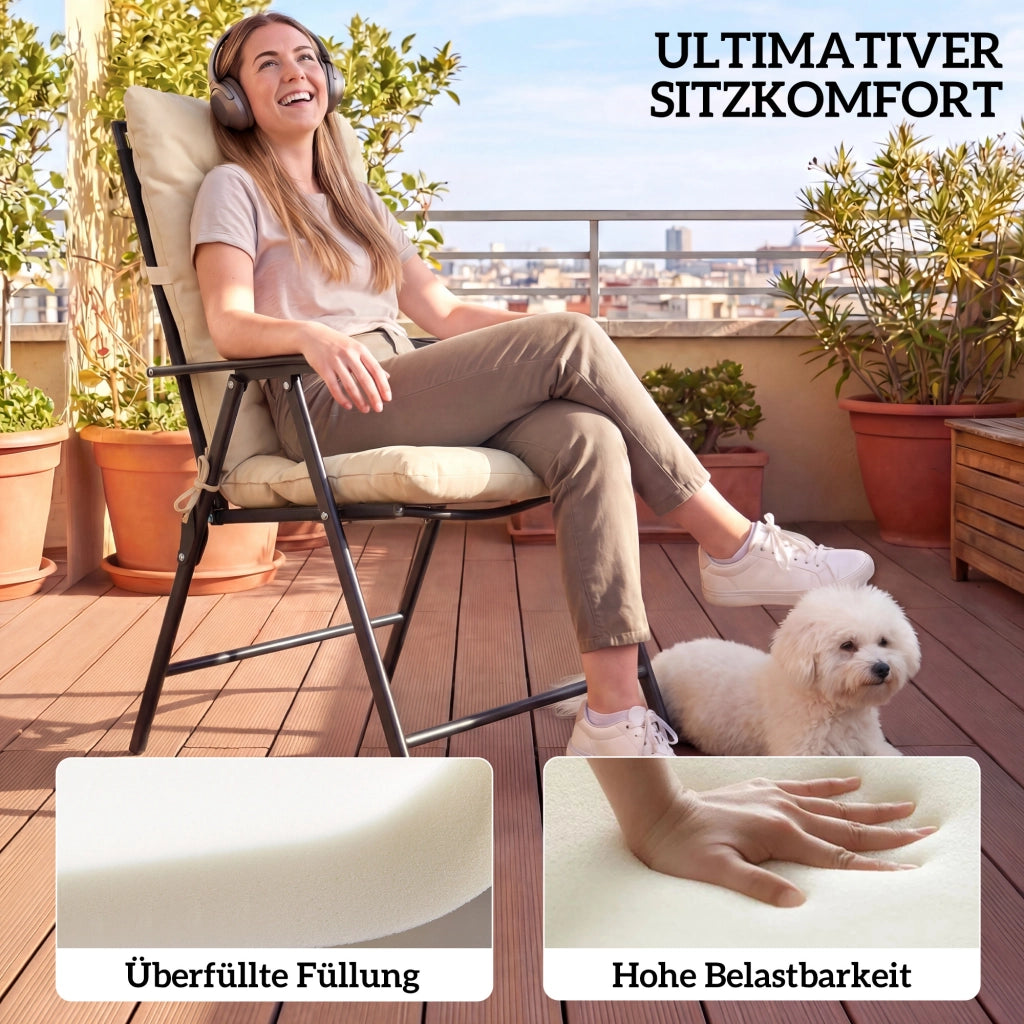 Cuscino da esterno con schienale e lacci ¨C zephmum ¨C Beige