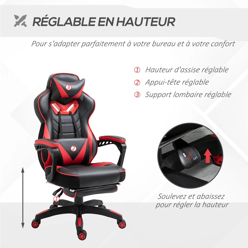 Poltrona da gaming ergonomica ¨C Minimal ¨C nera e rossa