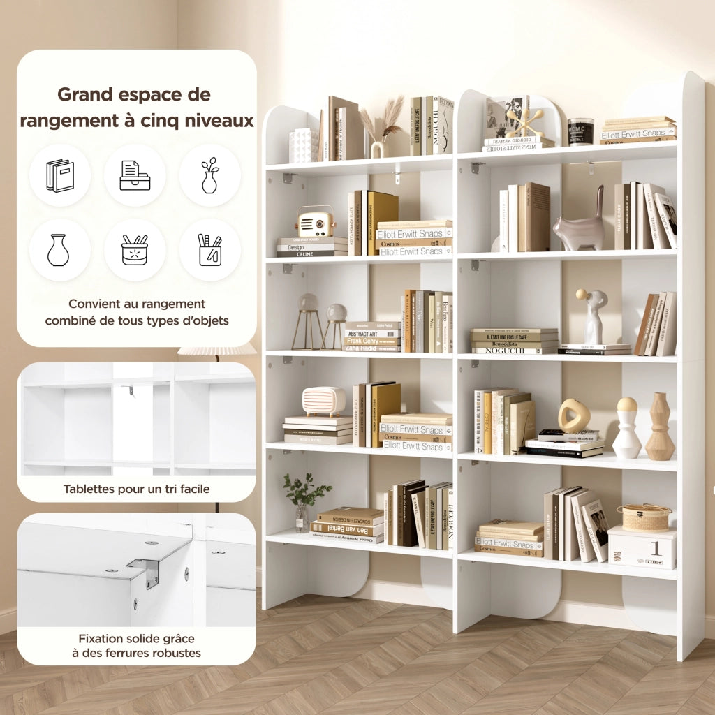Libreria 5 ripiani ¨C Minimal ¨C Rovere moderno 80x30x160 cm per soggiorno ufficio studio