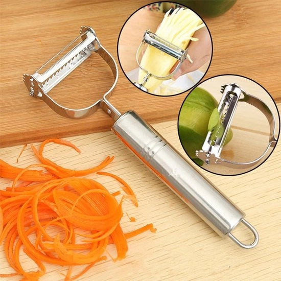Strumento multifunzionale per verdure e frutta - Schiller per verdure - Fruitaia per verdure - Multitool per cucina - Acciaio inossidabile - Schiller per patate - Per verdure e frutta