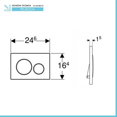 Placca di comando Geberit Sigma20 bianco opaco e inserti lucidi