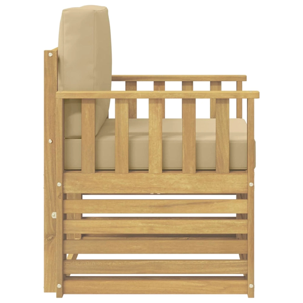 2 Pezzo Set di divani da esterno Poliestere Bianco e Beige 3439090