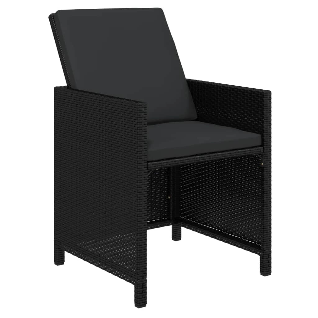Set da pranzo da esterno in vimini nero composto da 9 pezzi con mobili e cuscini 02_0014478