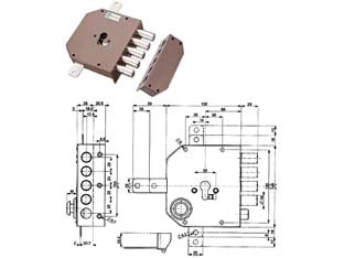 SERRATURA TRIPLICE DA APPLICARE SENZA SCROCCO CILINDRO EUROPEO 38620  mm.60 DX (38620VD00X)    MOTTURA