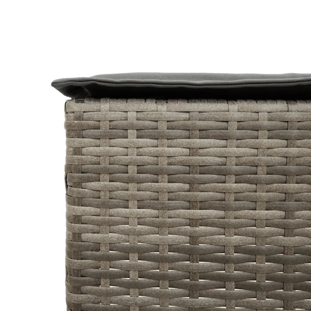 Set Bar da Giardino 3pz | Set Salotto da Giardino con Cuscini Grigio in Polyrattan
