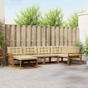 Set di divani da esterno con cuscino 6 pcs Naturale e Beige 3369628