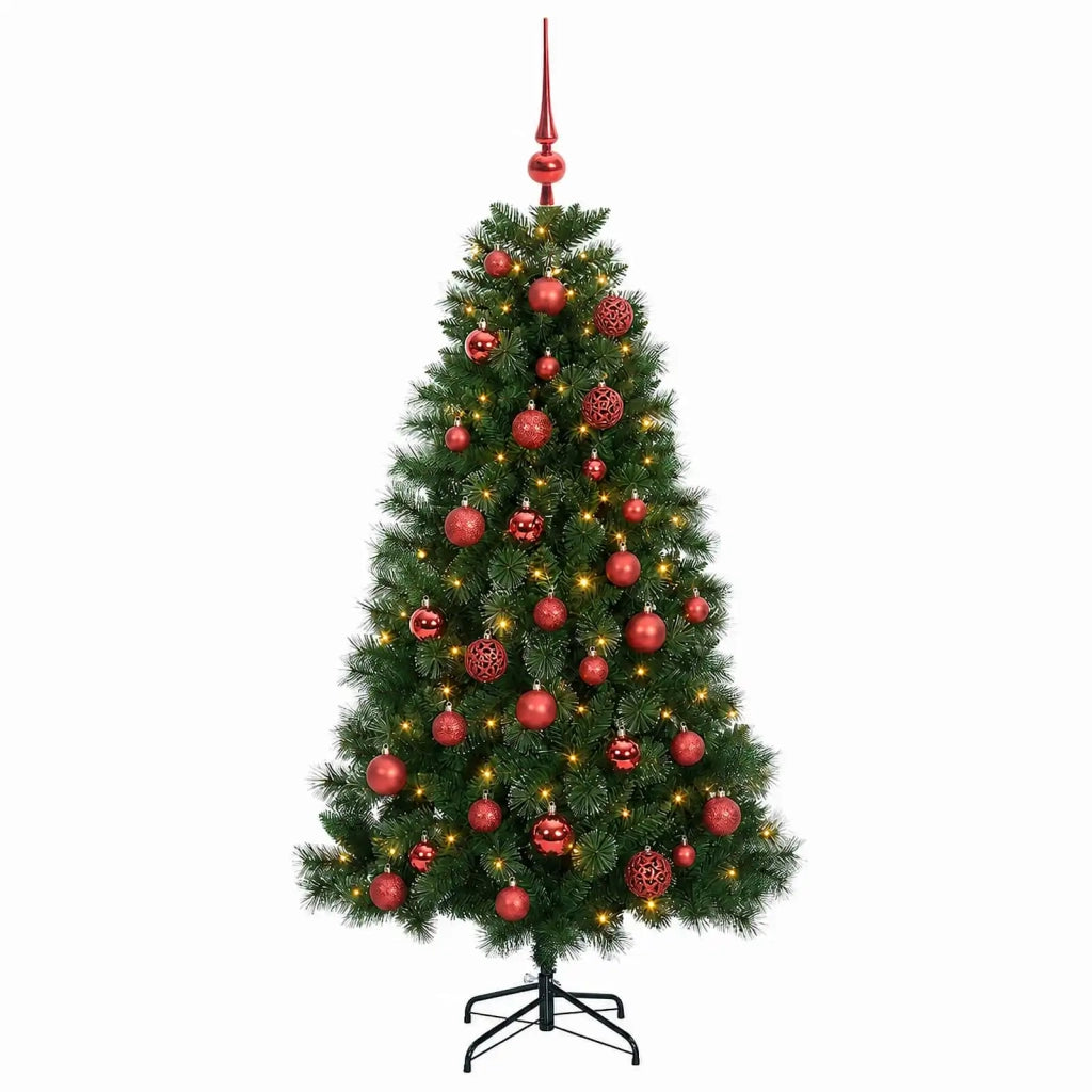Albero di Natale artificiale con palline 120 cm 150 LED 3461285