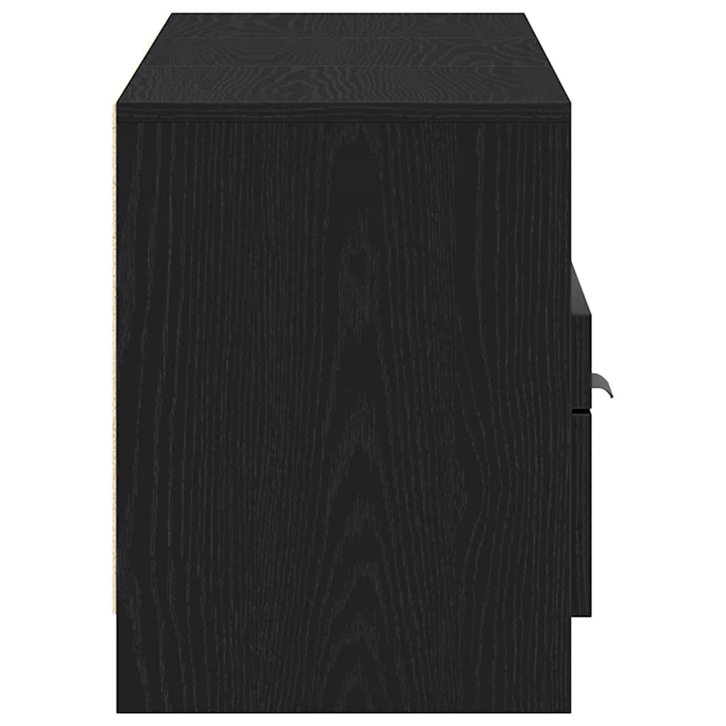 Mobile TV 150 x 33,5 x 45 cm Rovere Nero Legno ingegnerizzato