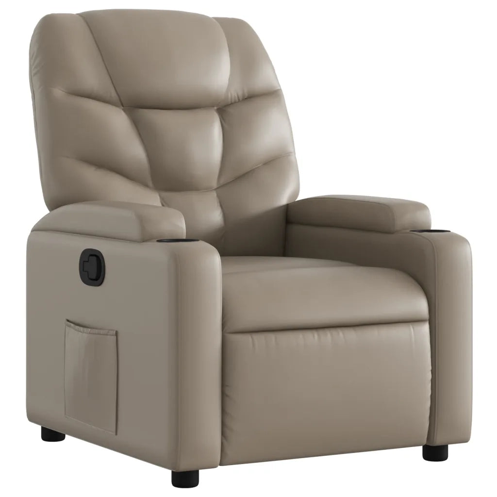 Divano Sedia-Poltrona Reclinabile Cappuccino in Similpelle 612401