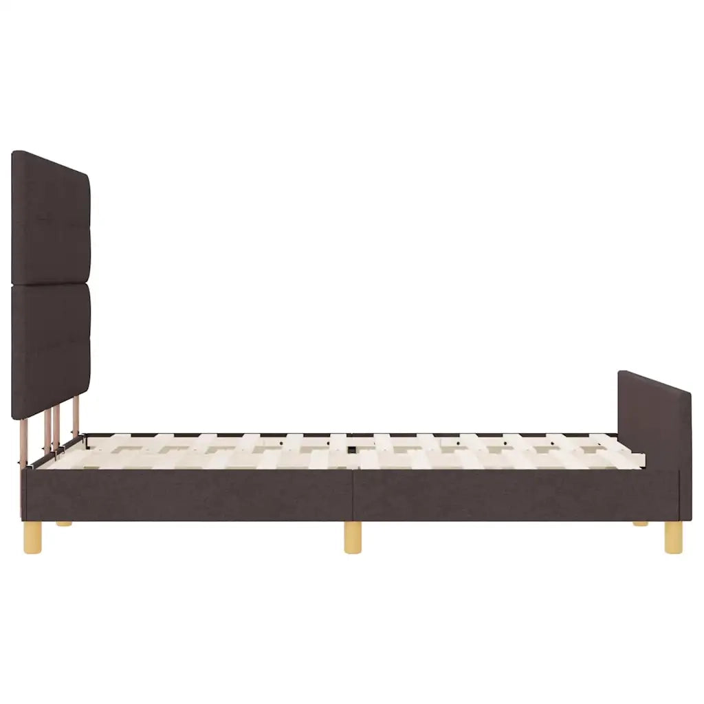 Struttura del letto Marrone scuro 140 x 200 cm Tessuto 3344735