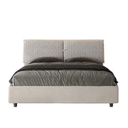 Letto matrimoniale senza rete imbottito 160x190 tessuto Aragona 1 bianco Mados