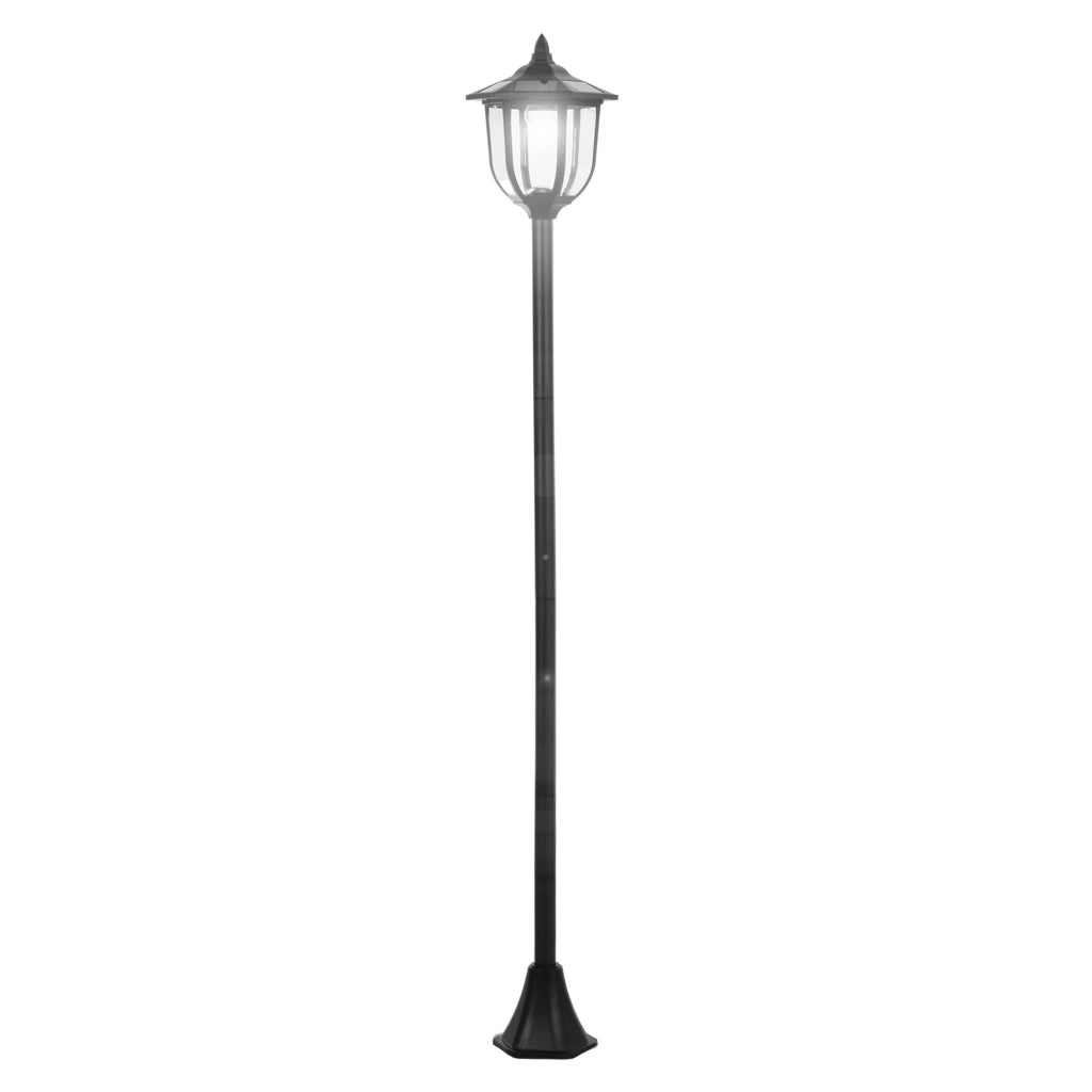 Lampada solare da giardino a LED, lanterna da giardino 30/60 lumen, plastica nera, ?26,5 x H177 cm, ideale per giardino e patio.