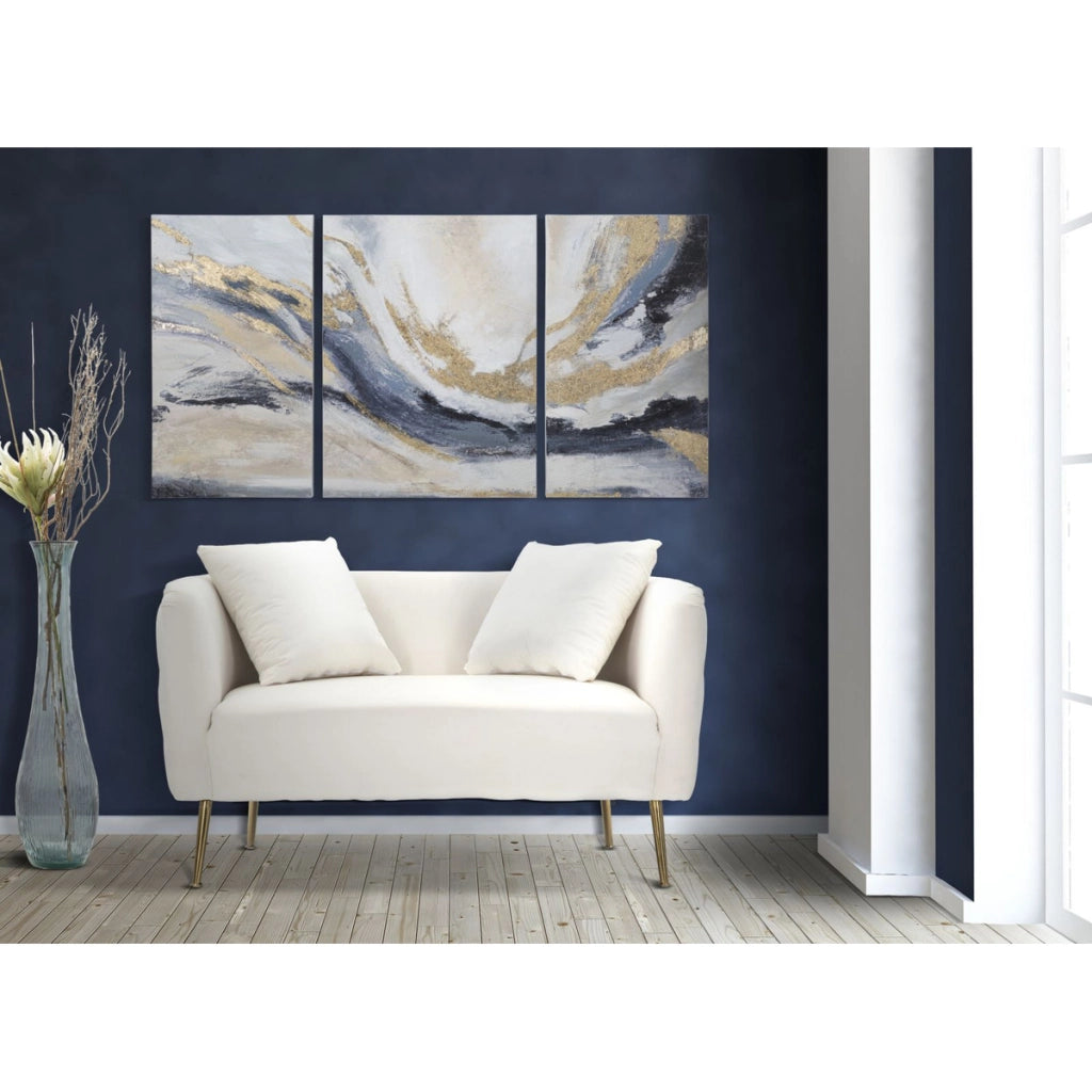 Divano VKH35, Beige, Metallo, 127x74x71 cm